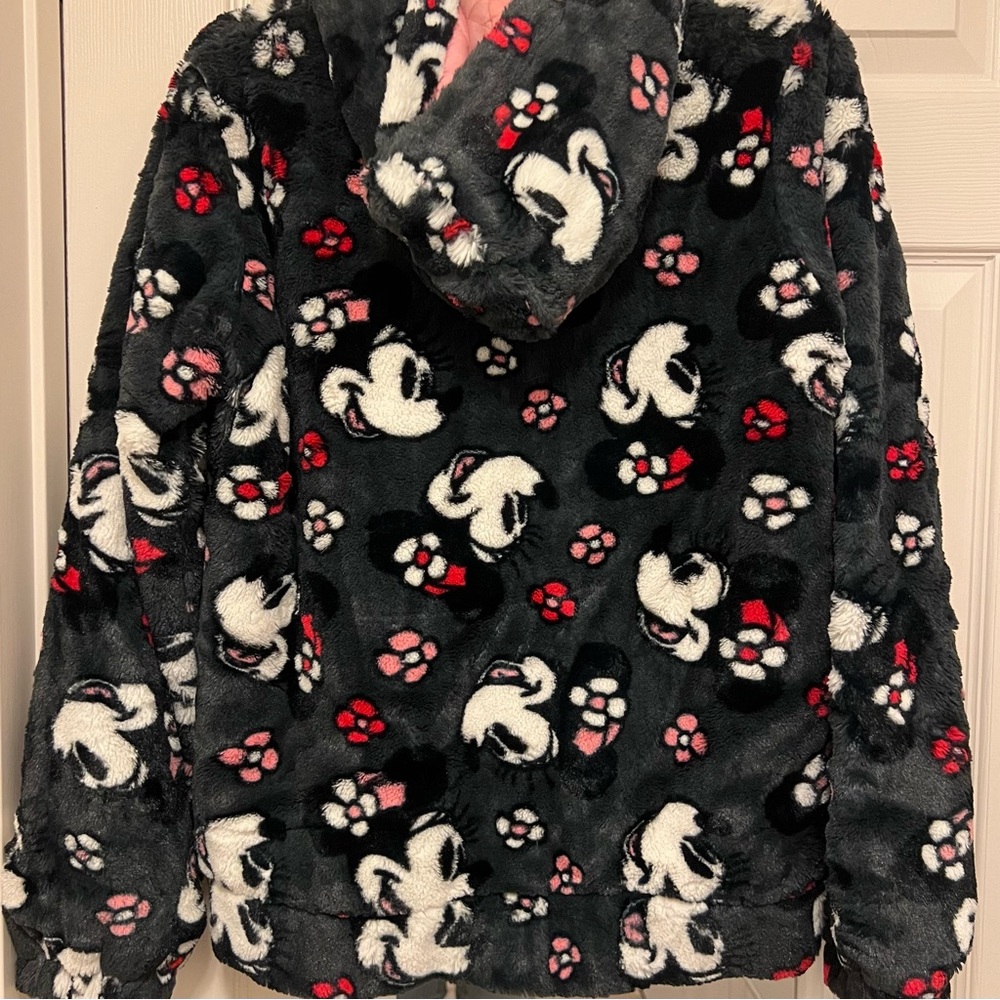 Disney jacket size M for women 4-6 or girls. Zippered, hooded and fully lined.